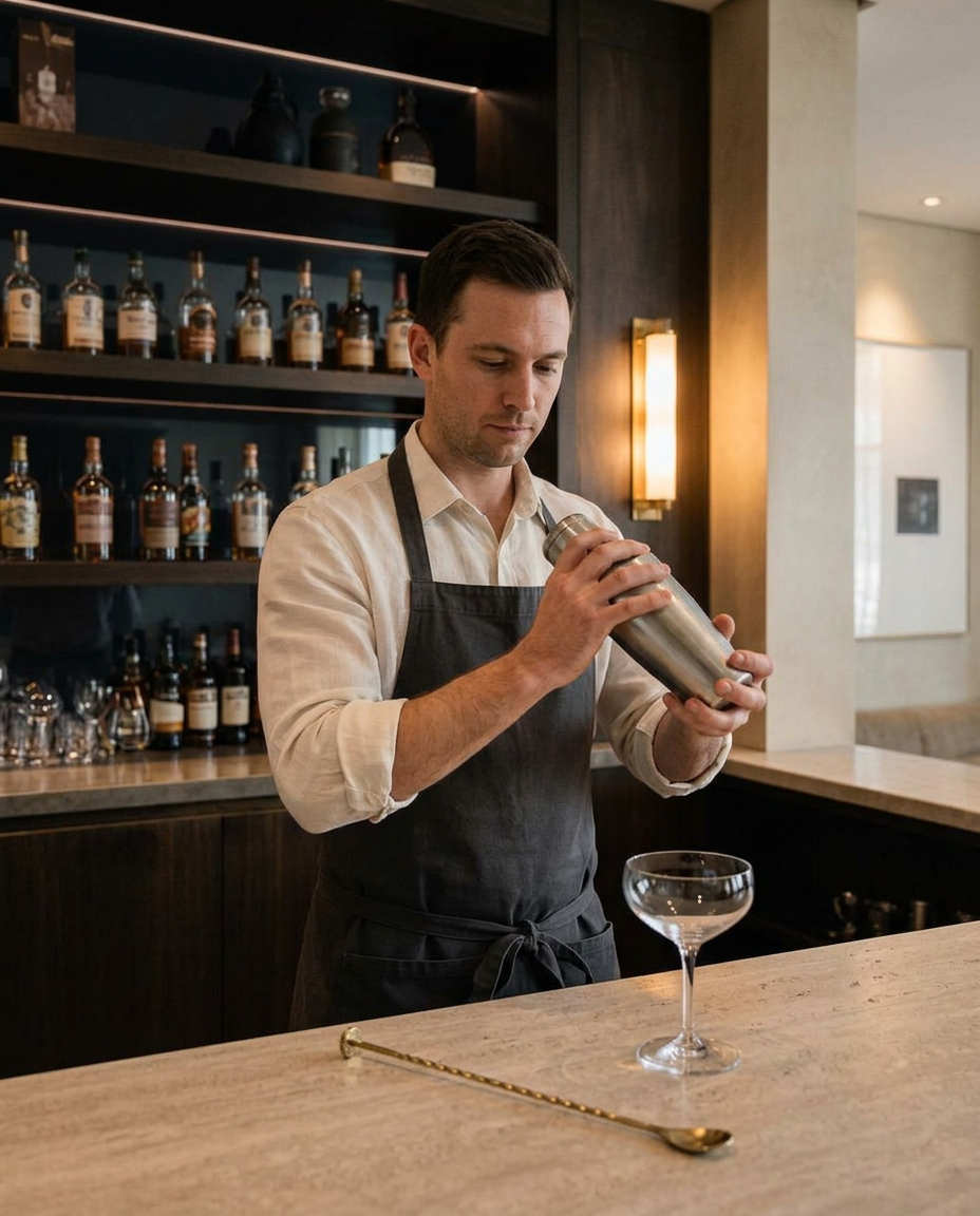 04 — Bartender — modern boutique hotel bar